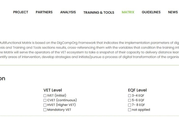 Free Matrix to Assess Digital Readiness at European VETs